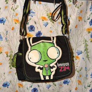 Y2K Rare Nickelodeon Invader Zim Black & Green Gir Strap Bag